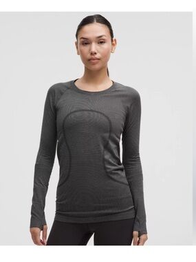 EUC Lululemon Size 12 Swiftly Long Sleeve Hip Length Dark Heathered Gray